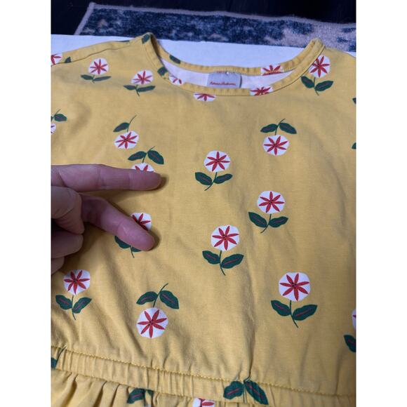 Hanna Andersson Girls Dresses Yellow Floral Organic Cotton Play Set of 2 Size 8 - Picture 6 of 9